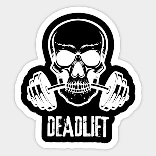 Deadlift Skeleton. Gym skull Sticker